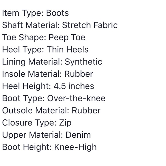 Denim Over-the-knee Peeptoe Boots - Picture 7 of 7